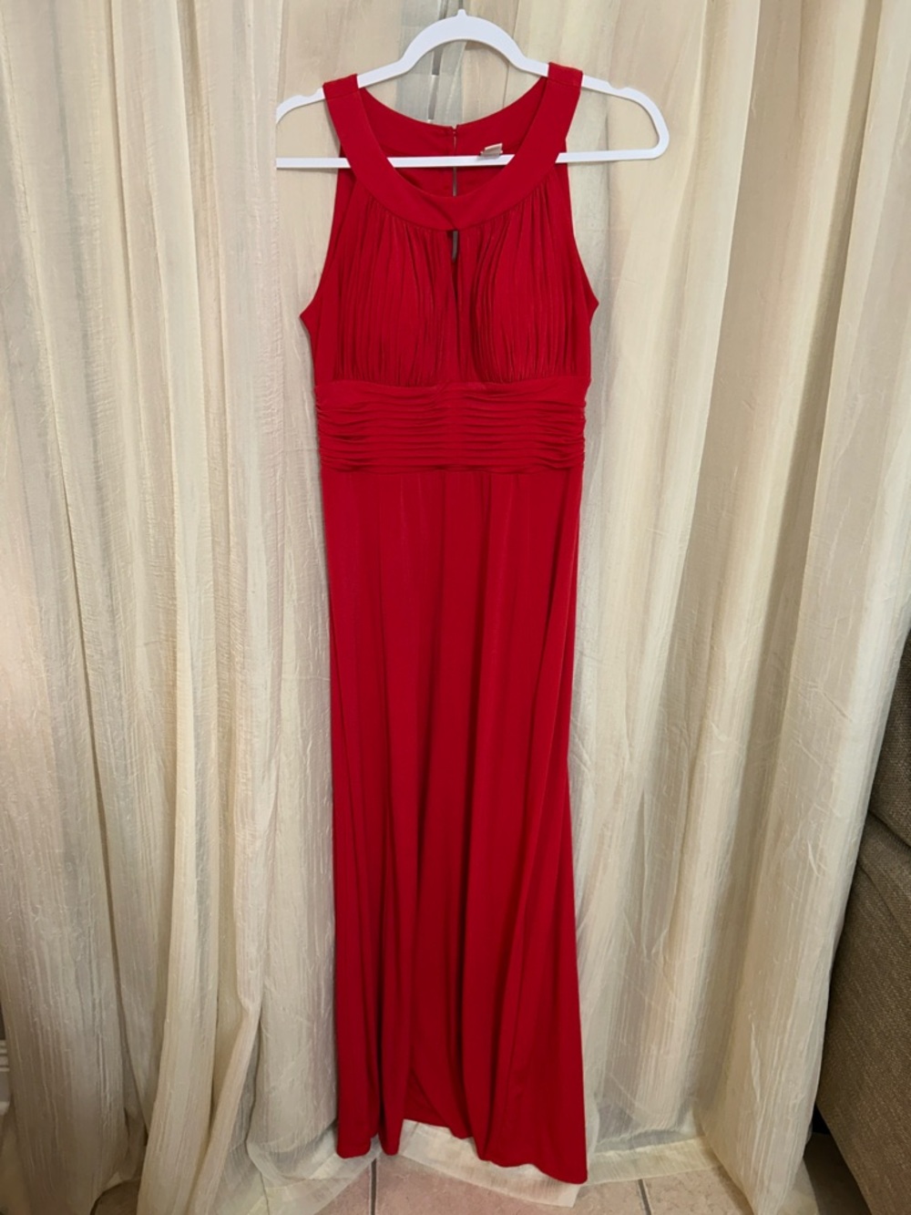 Signature by Sangria Red Ruched Empire Maxi Dress